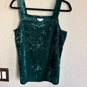 J Jill Velvet Camisole in Deep Teal/Green